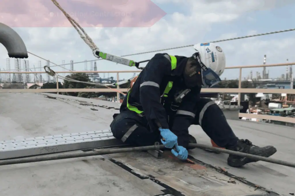 Roof coating contractor in Tucson applying protective roof sealant