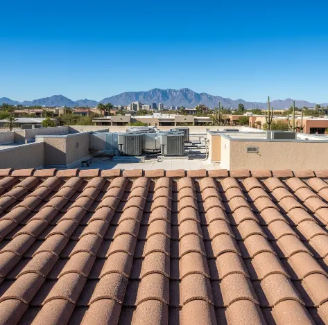 UV Degradation on Commercial Concrete Tile Roof in Tucson
