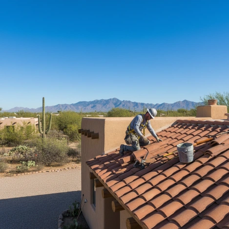 tile roof repair Casas Adobes on Pueblo-style home